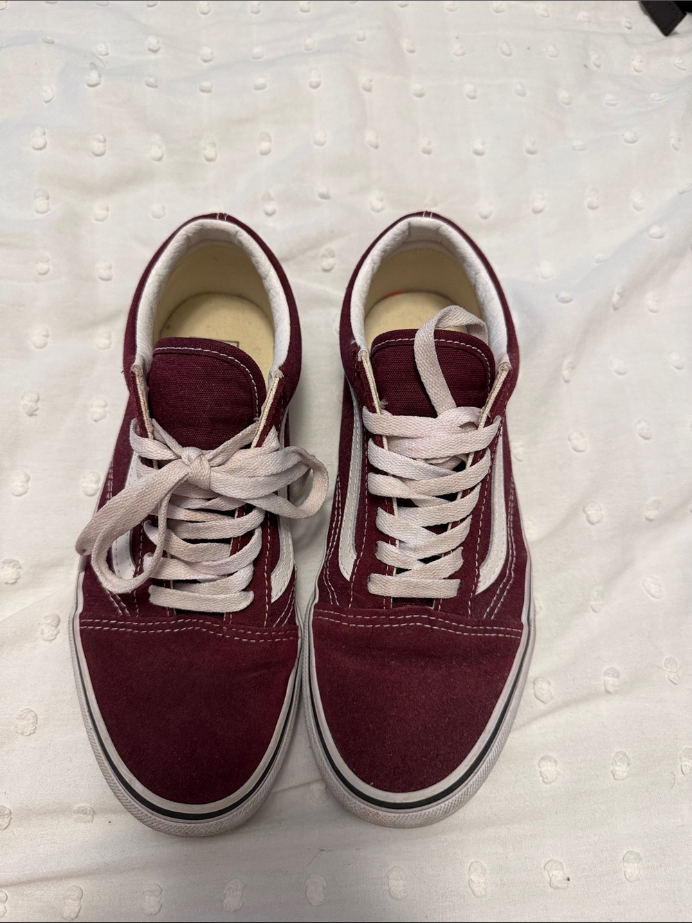 Classic Low-Top Canvas VANS Sneakers in Burgundy - Women's